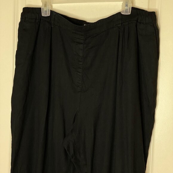Express Women’s XL High Rise Ankle Pants Black Linen Blend Joggers Pull On - Picture 8 of 10